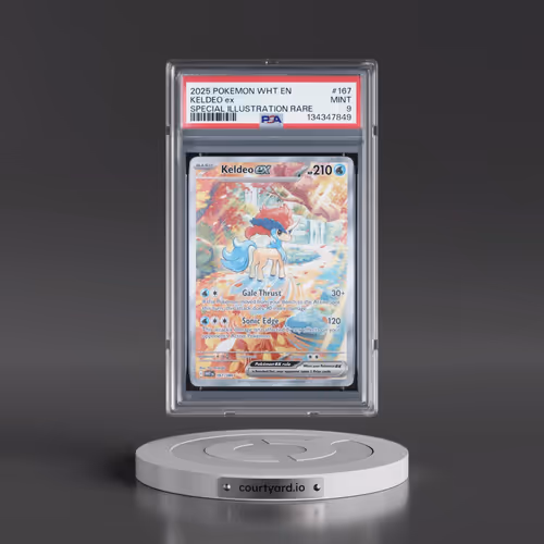2025 Pokémon Wht EN-White Flare #167 Keldeo EX - Holo Special Illustration Rare (PSA 9 MINT)