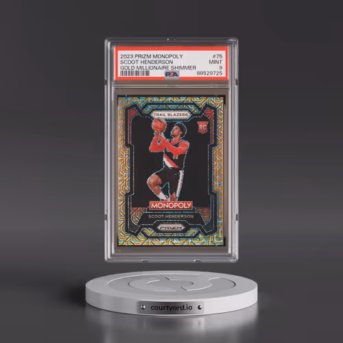 2023 Panini Prizm Monopoly #75 Scoot Henderson - Gold Millionaire Shimmer (PSA 9 MINT)