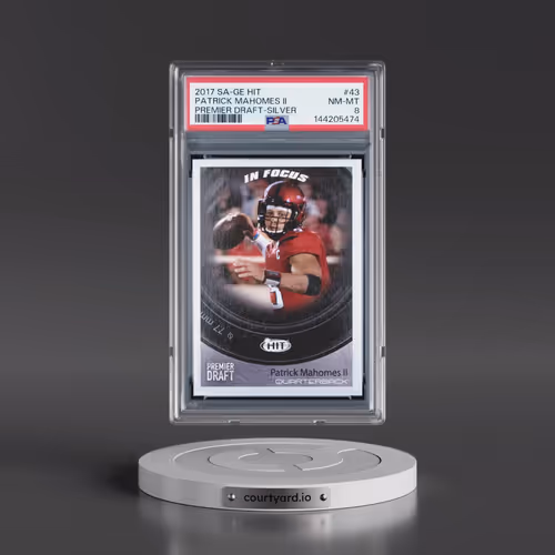 2017 SA-GE Hit Premier Draft #43 Patrick Mahomes II - Silver (PSA 8 NM-MT)