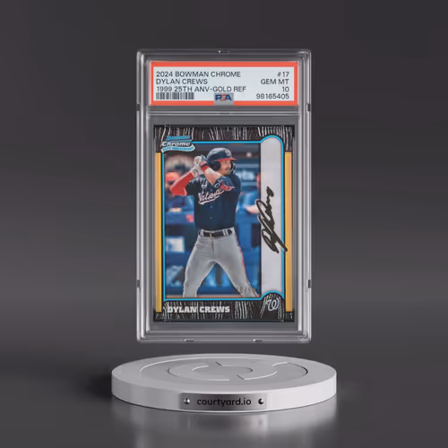 2024 Bowman Chrome 1999 Bowman Chrome 25th Anniversary #17 Dylan Crews - Gold Refractor (PSA 10 GEM