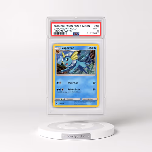 2019 Pokémon Sun & Moon Hidden Fates #18 Vaporeon - Holo (PSA 9 MINT)