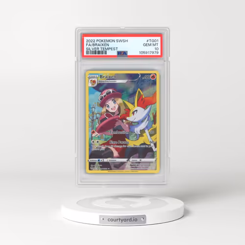2022 Pokémon Sword & Shield Silver Tempest #TG01 Braixen - Full Art (PSA 10 GEM MINT)