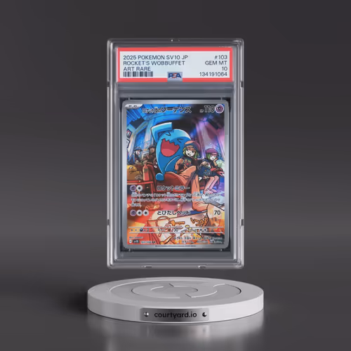 2025 Pokémon SV10-Glory of Team Rocket #103 Team Rocket's Wobbuffet - Art Rare (PSA 10 GEM MINT)