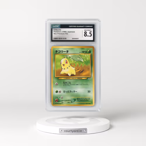 1999 Neo Premium File #152 Chikorita - No Rarity (CGC 8.5 NM-MT+)