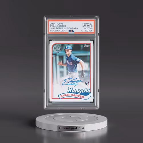 2024 Topps 1989 Topps Baseball Autographs #89BAEC Evan Carter (PSA 8 NM-MT)