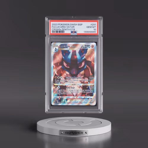 2023 Pokémon Swsh Black Star Promo #291 Lucario Vstar - Full Art Crown Zenith Elite Trainer Box (PSA