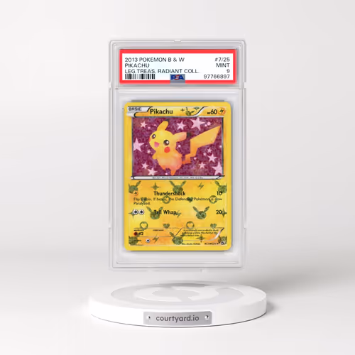2013 Pokémon Black & White Legendary Treasures Radiant Collection #7/25 Pikachu (PSA 9 MINT)