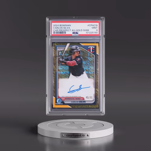 2024 Bowman Chrome Prospect Autographs #CPACSI Carlos Silva - Gold Shimmer (PSA 9 MINT)