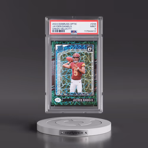 2024 Panini Donruss Optic #248 Jayden Daniels - Green Velocity (PSA 9 MINT)