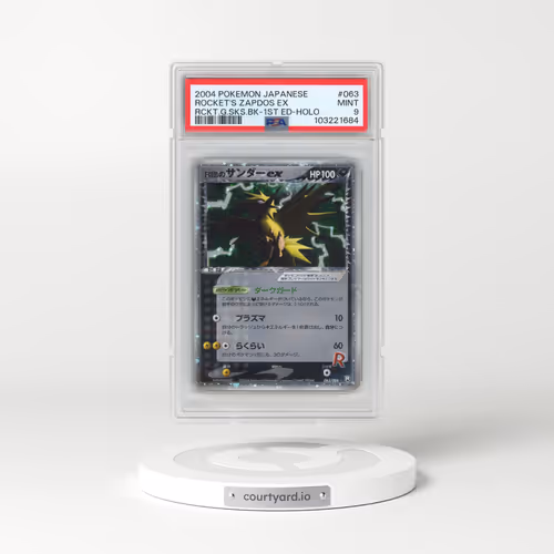 2004 Pokémon Rocket Gang Strikes Back #063 Rocket's Zapdos EX - 1st Edition Holo Holo (PSA 9 MINT)