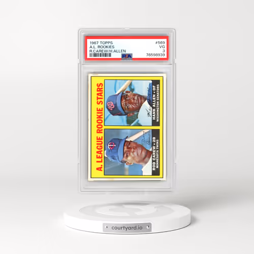 1967 Topps #569 A.L. Rookies - R.Carew/H.Allen (PSA 3 VG)