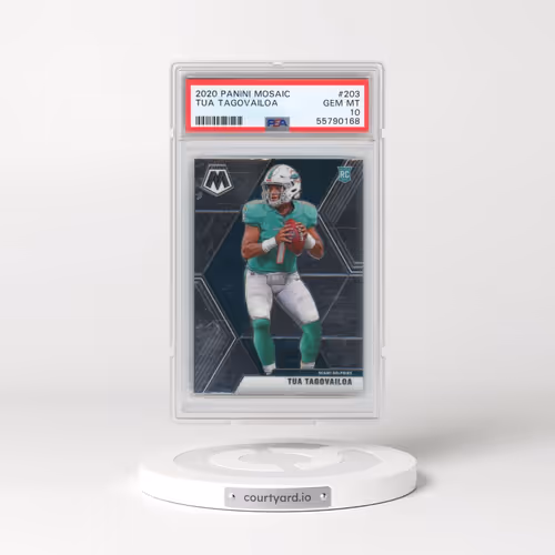 2020 Panini Mosaic #203 Tua Tagovailoa (PSA 10 GEM MINT)
