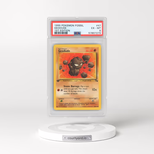 1999 Fossil #47 Geodude - 1st Edition (PSA 6 EX-MT)