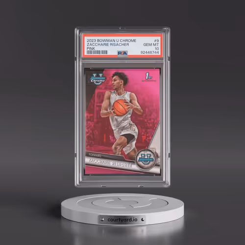 2023 Bowman University Chrome #9 Zaccharie Risacher - Pink Refractor (PSA 10 GEM MINT)