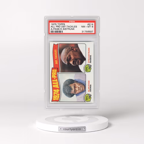1975 Topps #214 All Pro Def.Tackles - A.Page/O.Sistrunk (PSA 8 NM-MT)