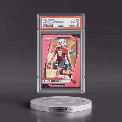 2024 Panini Prizm #375 Marvin Harrison Jr. - Pink Prizm (PSA 10 GEM MINT)