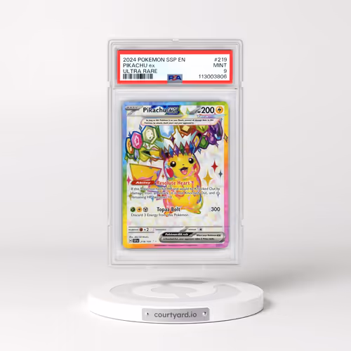2024 Pokémon Ssp EN-Surging Sparks #219 Pikachu EX - Holo Ultra Rare (PSA 9 MINT)