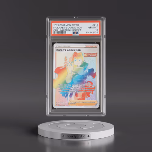 2021 Pokémon Sword & Shield Chilling Reign #216 Karen's Conviction - Full Art Secret (PSA 10 GEM MIN