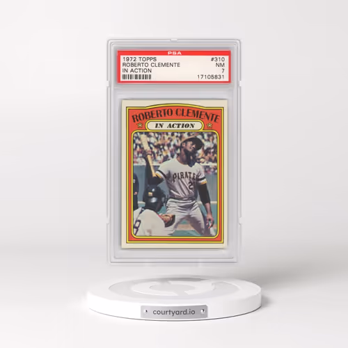 1972 Topps #310 Roberto Clemente - In Action (PSA 7 NM)