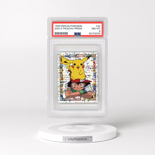 1999 Merlin Pokémon #S2 Ash & Pikachu-Prism (PSA 8 NM-MT)