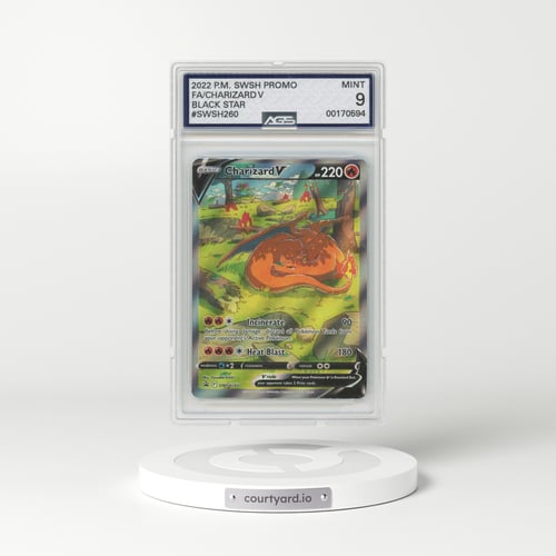 2022 Sword & Shield Promos #SWSH260 Charizard V - Full Art Holo (AGS 9 MINT)
