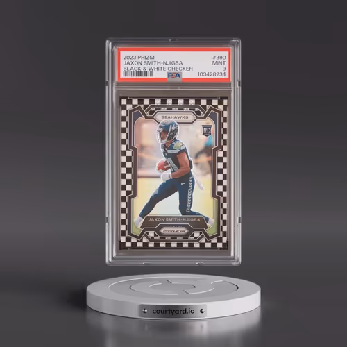 2023 Panini Prizm #390 Jaxon Smith-Njigba - Black & White Checker (PSA 9 MINT)