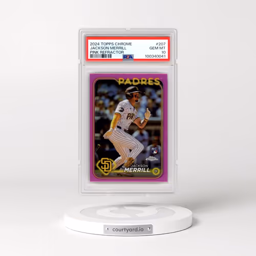 2024 Topps Chrome #207 Jackson Merrill - Pink Refractor (PSA 10 GEM MINT)