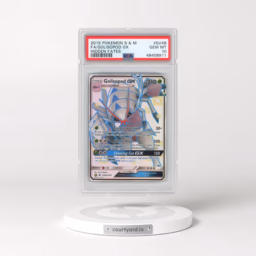 2019 Pokémon Sun & Moon Hidden Fates #SV48 Golisopod GX - Holo Full Art (PSA 10 GEM MINT)