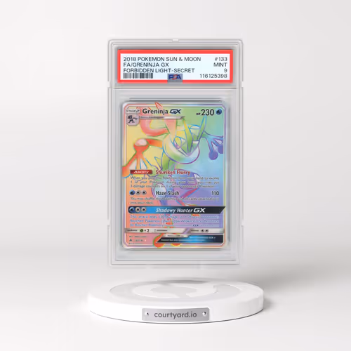 2018 Pokémon Sun & Moon Forbidden Light #133 Greninja GX - Holo Full Art Secret (PSA 9 MINT)