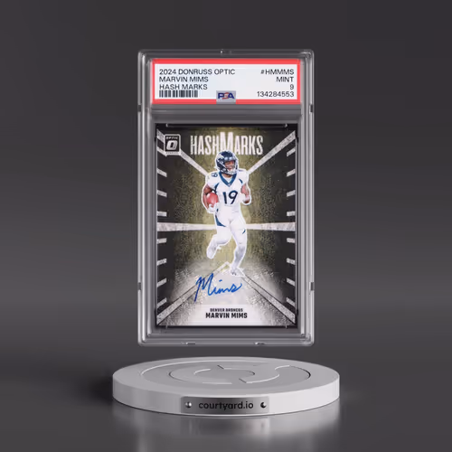 2024 Panini Donruss Optic Hash Marks #HMMMS Marvin Mims (PSA 9 MINT)