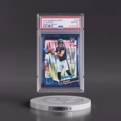 2023 Panini Donruss Optic #244 CJ Stroud - Purple Shock (PSA 10 GEM MINT)