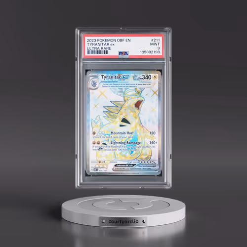 2023 Pokémon Obf EN-Obsidian Flames #211 Tyranitar EX - Holo Ultra Rare (PSA 9 MINT)