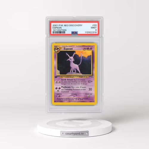 2001 Pokémon Neo Discovery #20 Espeon - 1st Edition (PSA 9 MINT)