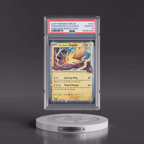 2025 Pokémon Dri EN-Destined Rivals #070 Team Rocket's Zapdos - Purchase Bonus-Asia (PSA 10 GEM MINT