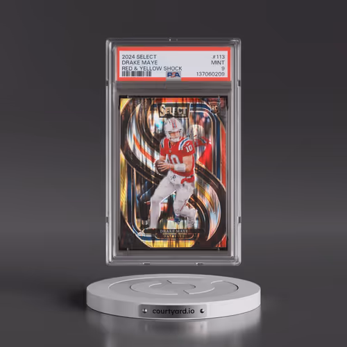 2024 Panini Select #113 Drake Maye - Red & Yellow Shock (PSA 9 MINT)