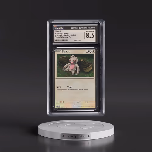 2023 Paldea Evolved - PAL EN #160/193 Slakoth - Triple Whammy Tin (Cosmos Holo) (CGC 8.5 NM-MT+)
