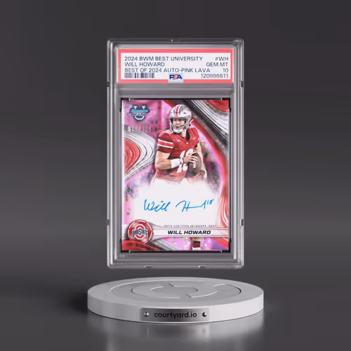 2024 Bowman Best University Best of 2024 Autographs #WH Will Howard - Pink Lava (PSA 10 GEM MINT)