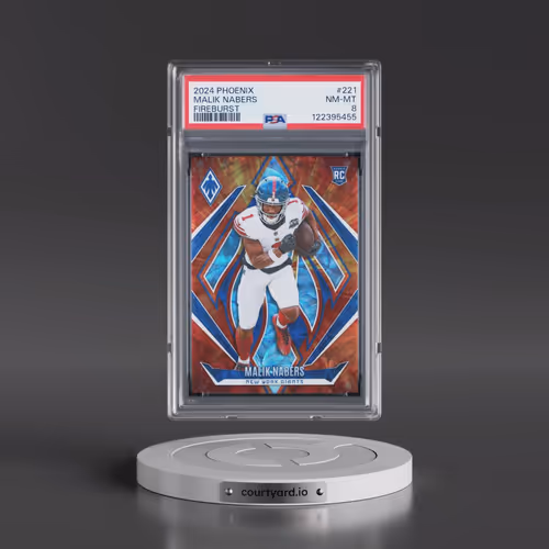 2024 Panini Phoenix #221 Malik Nabers - Fireburst (PSA 8 NM-MT)