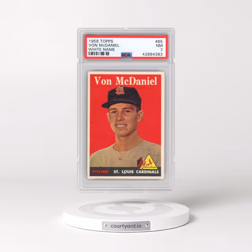 1958 Topps #65 Von McDaniel - White Name (PSA 7 NM)