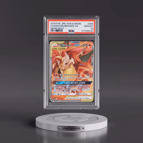 2019 Pokémon Sun & Moon Remix Bout #008 Charizard & Braixen GX - Holo (PSA 10 GEM MINT)