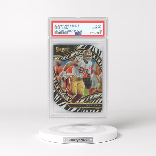 2020 Panini Select #324 Nick Bosa - Die-Cut Zebra Prizm (PSA 10 GEM MINT)