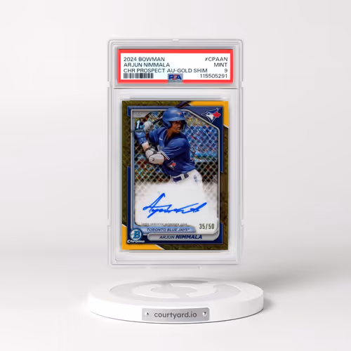 2024 Bowman Chrome Prospect Autographs #CPAAN Arjun Nimmala - Gold Shimmer (PSA 9 MINT)