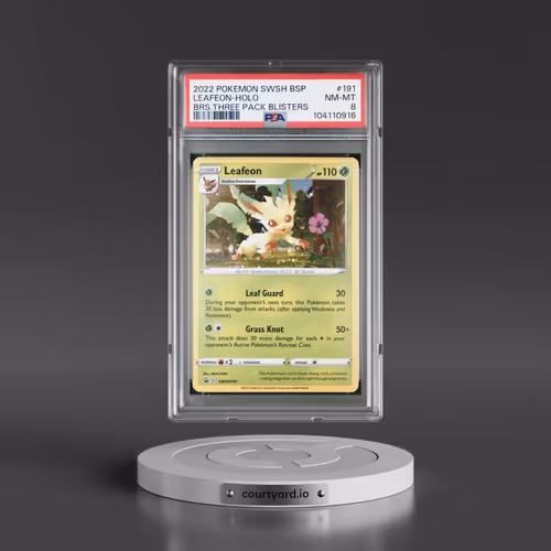 2022 Pokémon Swsh Black Star Promo #191 Leafeon - Holo Brilliant Stars Three Pack Blisters (PSA 8 NM