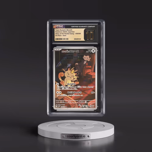2025 Pokémon SV10-Glory of Team Rocket #109 Team Rocket's Meowth - Art Rare (CGC 10 PRISTINE)