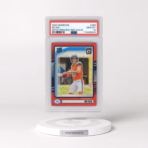 2024 Panini Donruss #369 Bo Nix - Optic Preview-Red Wave (PSA 10 GEM MINT)