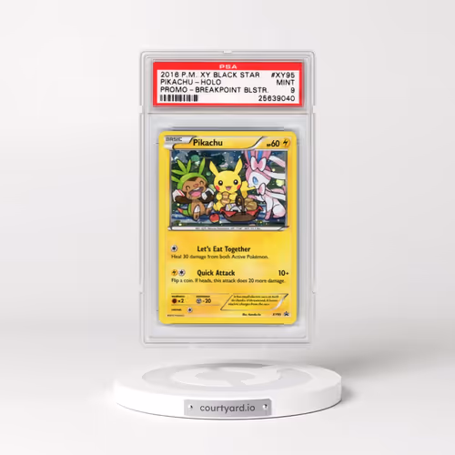 2016 Pokémon XY Black Star Promo #XY95 Pikachu - Holo Breakpoint Blisters (PSA 9 MINT)