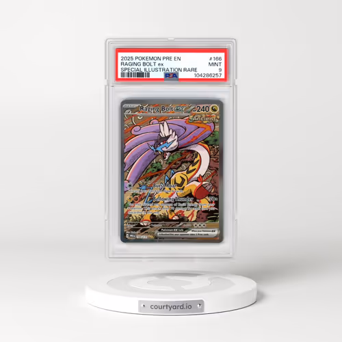 2025 Pokémon Pre EN-Prismatic Evolutions #166 Raging Bolt EX - Holo Special Illustration Rare (PSA 9 MINT)