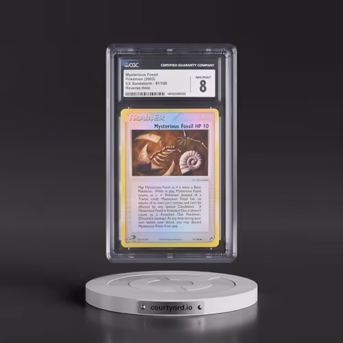 2003 EX Sandstorm (2003 Copyright, w/ "e" Symbol) #91/100 Mysterious Fossil - Reverse Holo (CGC 8 NM