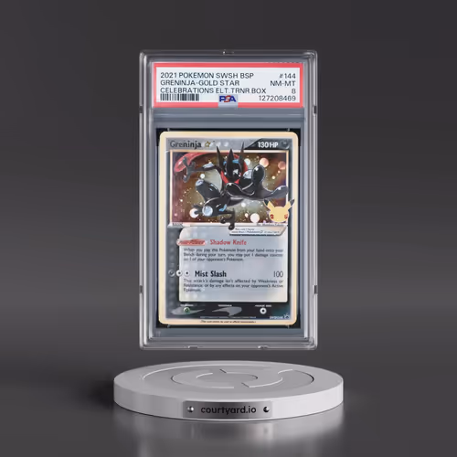 2021 Pokémon Swsh Black Star Promo #144 Greninja-Gold Star - Celebrations Elite Trainer Box (PSA 8 N