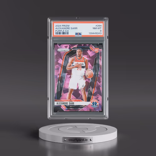 2024 Panini Prizm #264 Alexandre Sarr - Purple Ice (PSA 8 NM-MT)